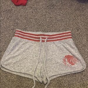 Women's Gray and Red Blackhawks Pajama shorts